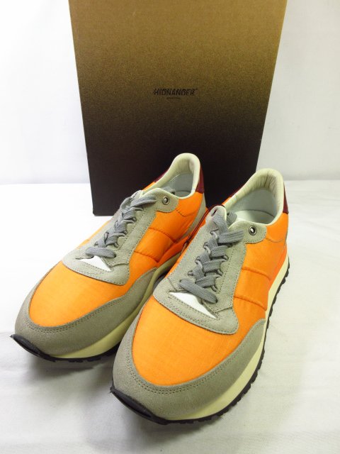 定価49.500円 未使用【HIDNANDER ヒドゥナンダー】 HC1MS400 コンビレザー スニーカー 靴 (メンズ) 43 オレンジ系×グレー ■30SLZ004■　【中古】