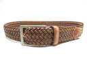 【バルー BARREAUX】 メッシュレザー 編み込みベルト (メンズ) size80 ブラウン系 ■10ME6772■ 【中古】