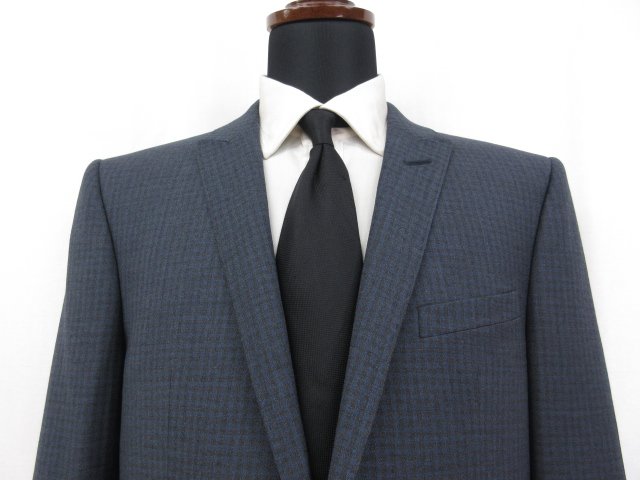 未使用品 【エンポリオアルマーニ ARMANI】 DAVID LINE 1ボタン スーツ (メンズ) size52 ネイビー系 チェック 1ZV16E ZC264 ●27EMP004　【中古】