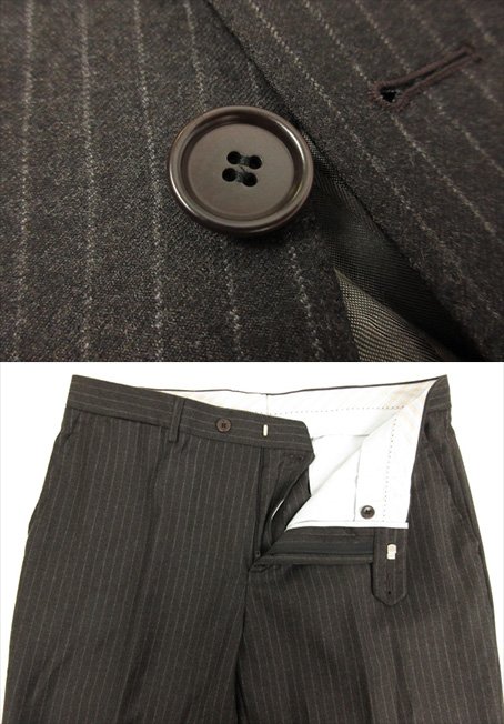 未使用 【TAGLIATORE NAPOLI 1939 タリアトーレ】 REDA SUPER100's 3B スーツ (メンズ) 46 グレー系 ストライプ 伊製 TA800/18 ■27SLJ0499　【中古】