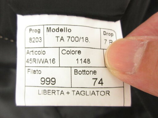 未使用 【TAGLIATORE NAPOLI 1939 タリアトーレ】 3B スーツ (メンズ) 48-7R ネイビー系 ストライプ柄 伊製 TA700/18 ■27SLJ0511 【中古】