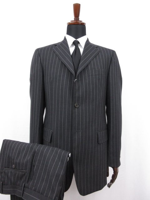 未使用 【TAGLIATORE NAPOLI 1939 タリアトーレ】 REDA SUPER100's 3B スーツ (メンズ) 48 グレー系 ストライプ 伊製 TA700/18 ■27SLJ0533 【中古】