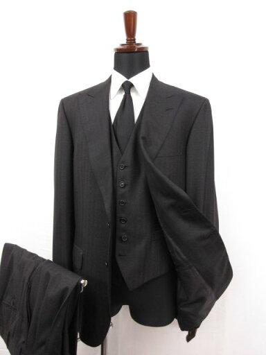 最高級 美品【ブリオーニ Brioni】Super150’s 毛100% TORLONIA 2ボタン ヘリンボーン 3ピーススーツ(メンズ)50R グレー 伊製■17HR3760■ 【中古】 最高級 美品【ブリオーニ Brioni】Super150’s 毛100% TORLONIA 2ボタン ヘリンボーン 3ピーススーツ(メンズ)50R グレー 伊製■17HR3760■ 【中古】