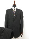 【allegri アレグリ】 シングル2ボタン 春夏 スーツ (メンズ) size46L ブラック ストライプ 4WD67-834-09 □27RMS9201 ...