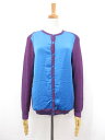 超美品 【CARVEN カルヴェン】 素材切替デザイン ニット 長袖カーディガン (レディース) sizeS ブルー系×パープル系 □30LN5432□ 【中古...