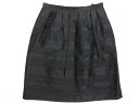 超美品【アンタイトル UNTITLED】ボーダー風織り柄 台形スカート (レディース) size1 ブラック AB153-78704JJ □33LF3702□【...