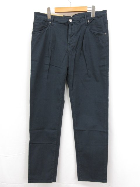 未使用 【インコテックス INCOTEX】 79BD03 SW771 815 定価60500円 コットンパンツ スラックス (メンズ) size34 ネイビー □3SLP0460□ 【中古】