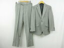 未使用品 【GINZA Global Style 銀座グローバルスタイル】 シングル2ボタン スーツ (メンズ) size42相当 ライトグレー 無地 □27R...