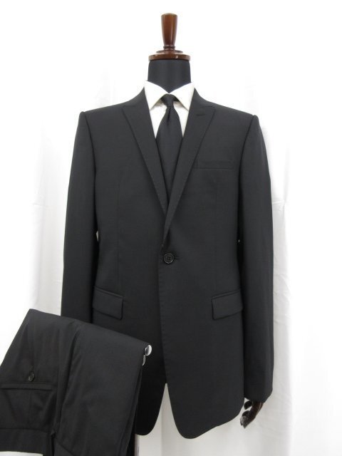 未使用品 【エンポリオアルマーニ EMPORIO ARMANI】 DAVID LINE 1B 黒無地 スーツ (メンズ) 52 冠婚葬祭 伊製 1ZV16E ZZ081 ●27EMP172 【中古】