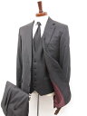 美品【ヒューゴボス HUGO BOSS】シングル2ボタン 3ピーススーツ (メンズ) size44相当 ブラック系 チェック風織柄 □33RMS9711□ 【中...