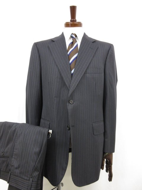 【アクアスキュータム Aquascutum】 シングル2Bスーツ (メンズ) BB5 グレー系 ストライプ柄 A9711201-39-007 □33RMS9818□ 【中古】