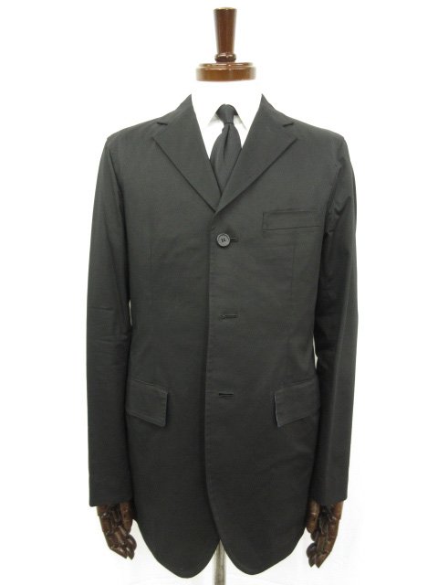超美品【ポールスミスロンドン Paul Smith LONDON】3ボタン コットン生地 アンコンジャケット(メンズ) sizeL ブラック 黒無地 □17MJ9502□ 【中古】