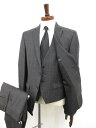 極美品【ヒューゴボス HUGO BOSS】 ウール100% シングル2ボタン 3ピーススーツ (メンズ) size48 ダークグレー グレンチェック柄□33RM...