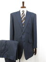 美品 【TIMOTHY EVEREST ティモシーエベレスト】シルク混 シングル2ボタンスーツ (メンズ) 3L-R ネイビー系 ストライプ柄□27RMS986...