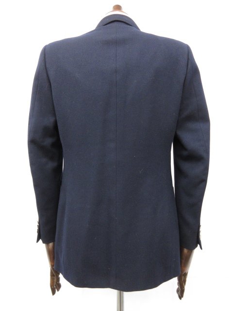 【ランバンパリ LANVIN PARIS】ダブルブレスト メタルボタン 肉厚生地 ブレザー ジャケット (メンズ) size46 ネイビー系 伊製 □17MJ9652□　【中古】