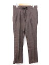 未使用【スローウェア×インコテックス】1J6483 D7054 620 リネン100% ヘリンボーン スラックス パンツ(レディース)size42 茶□10SL...