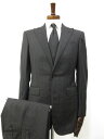 美品【ラルフローレンブラックレーベル RALPH LAUREN BLACK LABEL】 2ボタン スーツ(メンズ)36SDROP7 ブラック ストライプ 伊製...