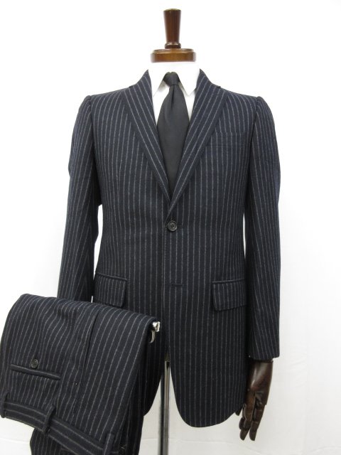 超美品【イージーイーバイゼニア EZbyZegna】4YE01-159-29 シングル2ボタン スーツ (メンズ) size44 ネイビー系 ストライプ柄□32RMS0050 【中古】