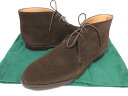 極美品 【クロケット&ジョーンズ CROCKETT&JONES】 バーニーズ別注 EVESHAM スエード チャッカブーツ 靴 (メンズ) 8E 濃茶 □30M...