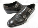 美品 【アンソニークレバリー AnthonyCleverley】 レザー Wモンクストラップシューズ 靴 (メンズ) size6.5 ダークブラウン系 □30MZA6729□ 【中古】(4)