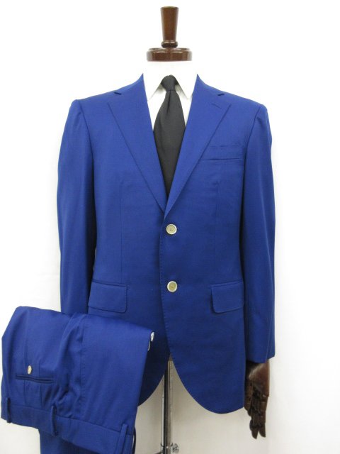 未使用品【ジェンツハート Gents Heart】ドーメル生地 シングル2ボタン スーツ (メンズ) size44相当 ネイビー系 無地 □32RMS0315【中古】