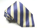 美品 【azabu tailor 麻布テーラー】 ストライプ レジメン柄 シルク 絹 ネクタイ (メンズ) 微光沢 ブルー×アイボリー系 □27KSM0852 ...