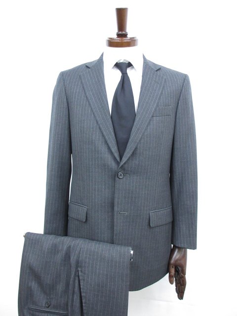 超美品【ブルックスブラザーズ Brooks Brothers】19-02-3692-04-22 2ボタン スーツ (メンズ) size36SHT グレー系 ストライプ柄 ◯32RMS0573 【中古】
