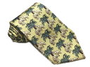 超美品 【ジムトンプソン JIM THOMPSON】 象 エレファント プリント シルク 絹 ネクタイ (メンズ) イエロー □27KSM0861【中古】