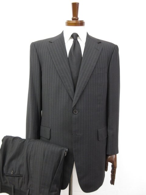 超美品【チェスターバリー CHESTER BARRIE 】ウール シングル2ボタン スーツ (メンズ) size96AB5 グレー系 ストライプ柄 ◯32RMS0673◯ 【中古】