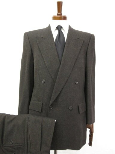 超美品【チェスターバリー CHESTER BARRIE 】ウール ダブル4ボタン スーツ (メンズ) 50相当 ブラウン系 ナチュラルな織柄 ◯32RMS0664◯ 【中古】 超美品【チェスターバリー CHESTER BARRIE 】ウール ダブル4ボタン スーツ (メンズ) 50相当 ブラウン系 ナチュラルな織柄 ◯32RMS0664◯ 【中古】