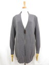 美品【FABIANA FILIPPI ファビアナフイリッピ】QQ2213309 シルク×カシミア ロングニットカーディガン (レディース) XS グレー系◯35LN5621 【中古】