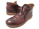 【クラークス Clarks】 レザー プレーントゥ チャッカブーツ 紳士靴 (メンズ) sizeUS6.5 バーガンディ系 ◯30MZA6969○ 【中古】