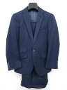 超美品【GINZA Global Style 銀座グローバルスタイル】シングル2ボタン スーツ (メンズ) 40〜42相当 ネイビー ナチュラルな織柄◯32RM...