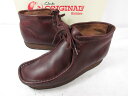 【クラークス Clarks】 ワラビー スクエアトゥ チャッカブーツ 紳士靴 (メンズ) sizeUK6G バーガンディ系 ◯30MZA7011○ 【中古】