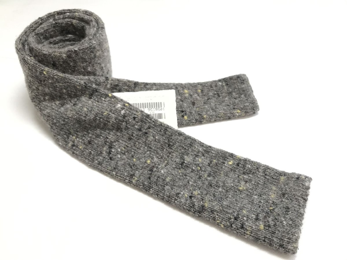 未使用品 【ブルネロクチネリ BRUNELLO CUCINELLI】 織柄 ウール×カシミヤ ナロータイ ネクタイ (メンズ) グレー系 伊製 ◯27KSM1252【中古】