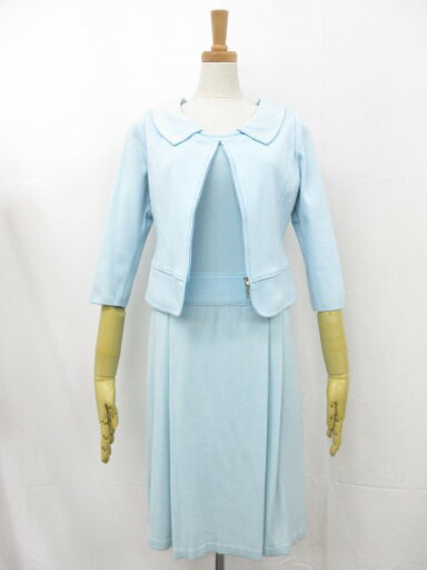 【Rene ルネ】6012010 ニットジャケット×ノースリーブワンピース セットアップ (レディース) size36 ライトブルー系 ◯17LO3567○ 【中古】 【Rene ルネ】6012010 ニットジャケット×ノースリーブワンピース セットアップ (レディース) size36 ライトブルー系 ◯17LO3567○ 【中古】