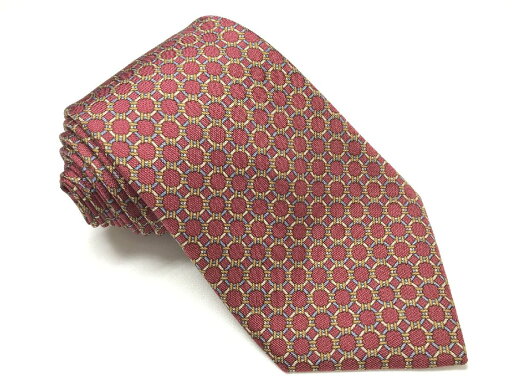 美品 【エルメス HERMES】 総柄 プリント シルク 絹 ネクタイ (メンズ) ボルドー系 フランス製 □27KSM0938 【中古】 美品 【エルメス HERMES】 総柄 プリント シルク 絹 ネクタイ (メンズ) ボルドー系 フランス製 □27KSM0938 【中古】