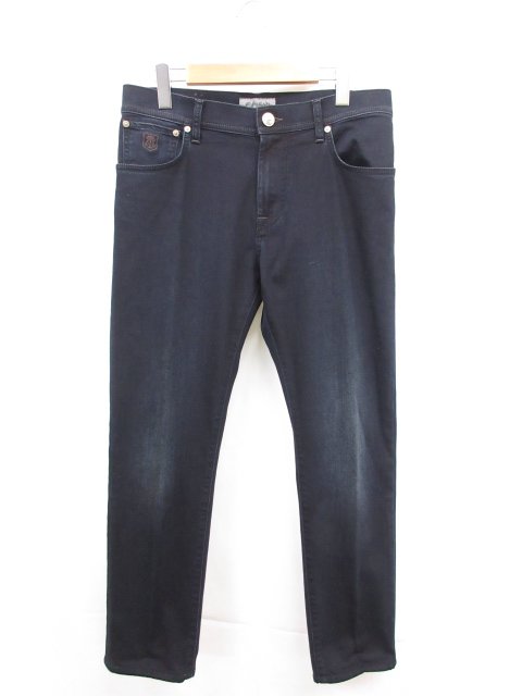 極美品【コルネリアーニ CORNELIANI】コットン デニムパンツ ジーンズ (メンズ) size34 黒に近いネイビー系 イタリア製 ◯35MPA2888◯ 【中古】
