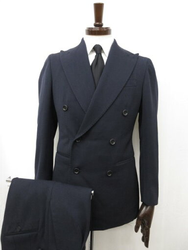極美品【スティレラティーノ Stile Latino】AUALDO 609RS3 ダブル 6B スーツ (メンズ) size42/8R ネイビー系 紺無地 伊製◯32RMS0773◯ 【中古】 極美品【スティレラティーノ Stile Latino】AUALDO 609RS3 ダブル 6B スーツ (メンズ) size42/8R ネイビー系 紺無地 伊製◯32RMS0773◯ 【中古】