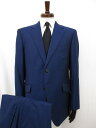 超美品【GINZA Global Style 銀座グローバルスタイル】シングル2ボタン スーツ (メンズ) size46〜48相当 ネイビー系 紺無地 ◯32R...