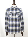 【ディーゼル DIESEL】 レギュラーFit ウエスタン 長袖 コットンチェックシャツ (メンズ) sizeS ブルー×グレー系 ○5MK4705◯ 【中古】(4)