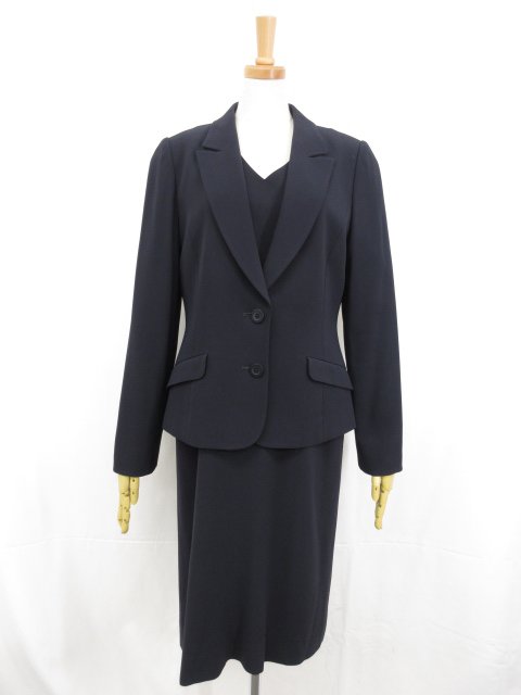 美品【ミスアシダ miss ashida】CJ8711 ジャケット×ロングワンピース セットアップ スーツ (レディース) size11 ネイビー系 ◯17LO3646◯ 【中古】