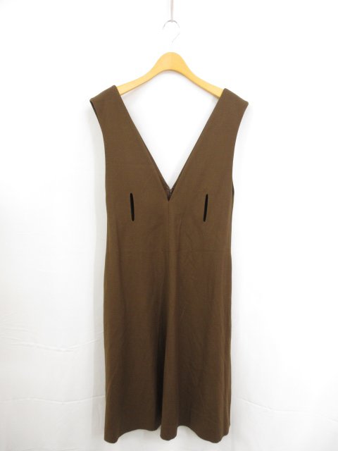 極美品【ADORE アドーア】531-5240145 ウール素材 ノースリーブワンピース (レディース) 38 ブラウン系 レイヤードにおすすめ ◯17LO3625◯ 【中古】