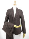 超美品【セオリーリュクス】253183 ストライプ柄ジャケット×スラックス パンツスーツ セットアップ(レディース)40 ブラウン系◯17LS1105◯ 【中古...