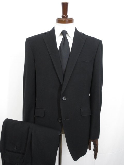 極美品【スーツセレクト SUIT SELECT 】BD9100 シングル2ボタン スーツ (メンズ) sizeAB6 ブラック 黒無地 冠婚葬祭 ◯32RMS0928 【中古】