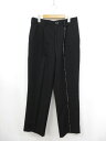 超美品 アーカイブ【Y's for men ワイズフォーメン】 刺繍入り ウールスラックス ワイドパンツ (メンズ) size3 黒 MZ-P03-104 ◯3...