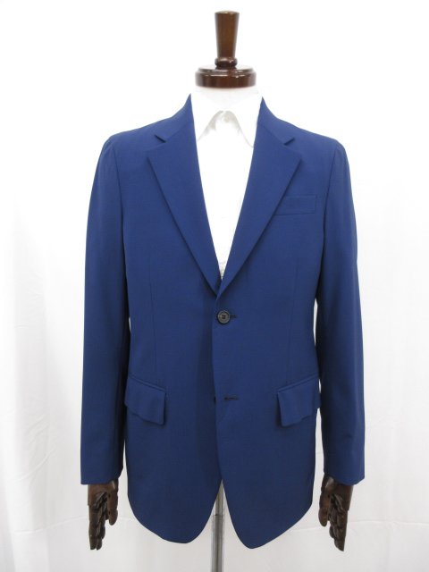 超美品【プラダ PRADA】AUC1 2012 5198 シングル2ボタン ジャケット (メンズ) size46/8R 青みのあるネイビー系 イタリア製 ◯17MB4446◯ 【中古】