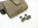 超美品 【ボッテガヴェネタ BOTTEGA VENETA】 AG925 シルバー カフス カフリンクス(メンズ) イントレチャート型 燻加工 ◯1ME7503◯...
