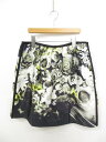 超美品【プラダ PRADA】APD1 2009 5202 シルク69%混 素敵なボタニカル風総柄プリント ミニ丈スカート(レディース) 42 伊製 ◯17LF3...