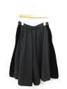極美品【ルネ Rene】6645090 サイドベロア切替 ウール キュロット ショートパンツ (レディース) size36 ブラック ◯17LP2553◯ 【中...
